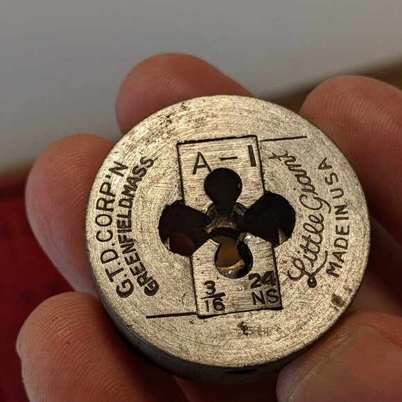 Greenfield Tap & Die Tool Set A-1 Little Giant Screw Plate Wood Box - INCOMPLETE - Picture 9 of 15